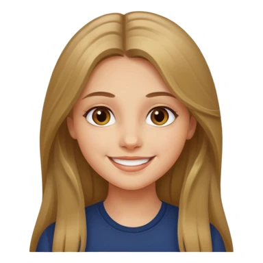create a girl with dark blond long hair, hazel eyes and beautiful smile sticker
