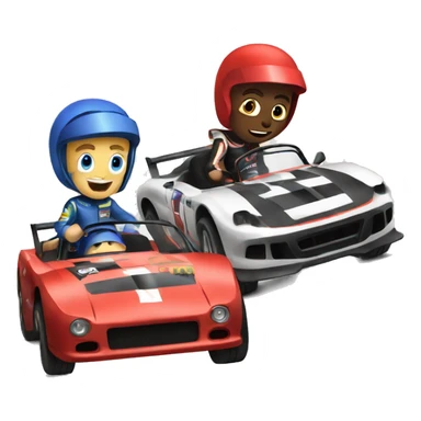 duel of 2 car racers sticker