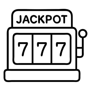 casino max win and more, slot machine jackpot, outlined icon style sticker