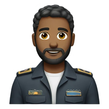 Pilot with short hair and a stable beard sticker