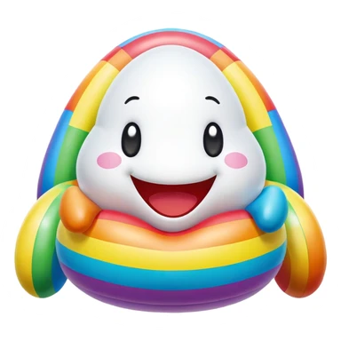 easter rainbow inflatable bouncy  poopmoji  sticker