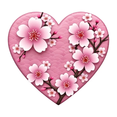 sakura heart with a kimono pattern sticker