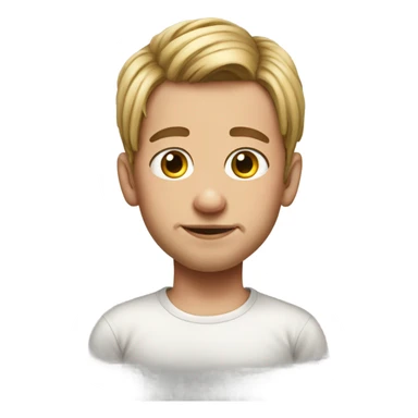 realistic portrait of bearded boy with pig tails sticker