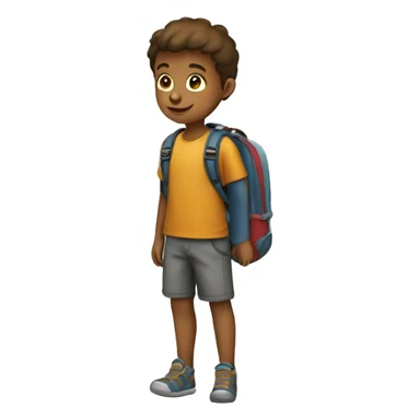 kid with a backpack sticker