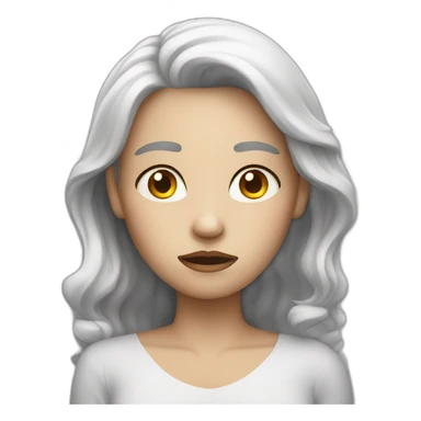 woman worried_ white skin sticker