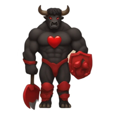 The black and red Minotaur love sticker