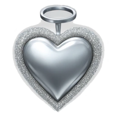 Sparkling Silver chrome heart with  halo sticker