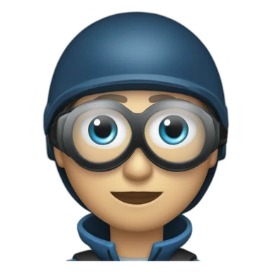 ojos azules y pelo negro con casco de seguridad sticker