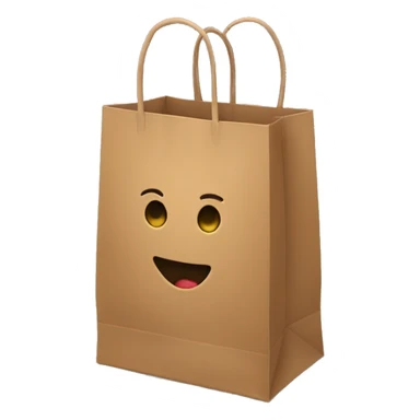 Brown shopping bag sticker