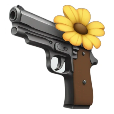 gun with a flower in the end sticker