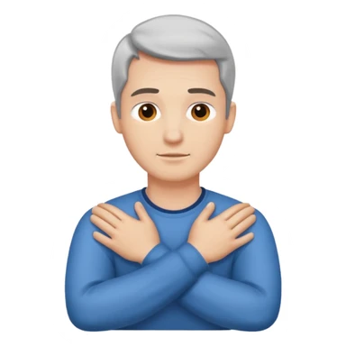 man holding his neck crossed hands  sticker