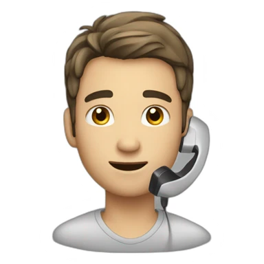 a 21 years old man with low hair and stubble calling on the phone wondered sticker