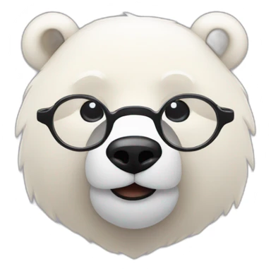 Oso polar con lentes ópticos y barba sticker
