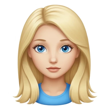 Fille jolie aux cheveux longs blonds, long cils  et yeux bleus.  sticker