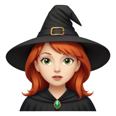 Red haired witch, sassy, rolling eyes upwards rude sticker