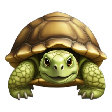 une tortue qui est sur le dos d'un ours sticker
