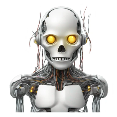 dead cyborg wires and circuits  sticker