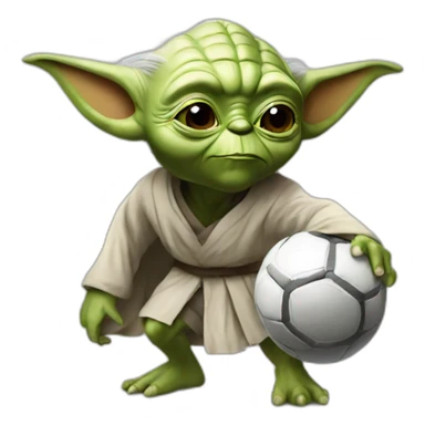 Yoda playing football in Manchester united sticker