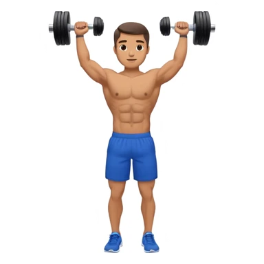 man with blue shorts doing dumbbell lateral-raise (T-pose) side-deltoid exercise sticker