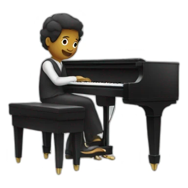 Pianist playing piano sticker