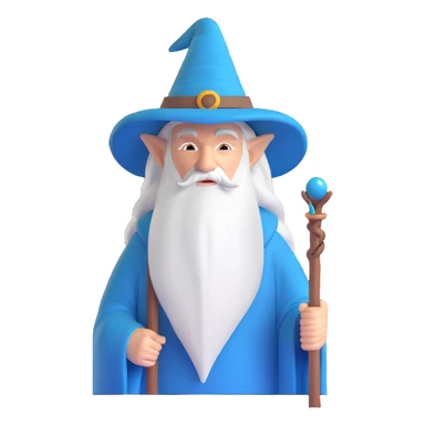 Gandalf wizard with staff and pointy hat sticker