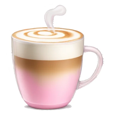 Latte coffee with the pastel pink glass  sticker
