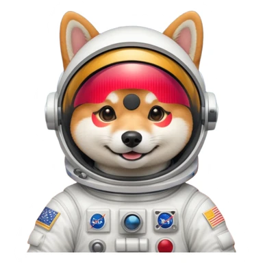 shiba dog astronaut sticker