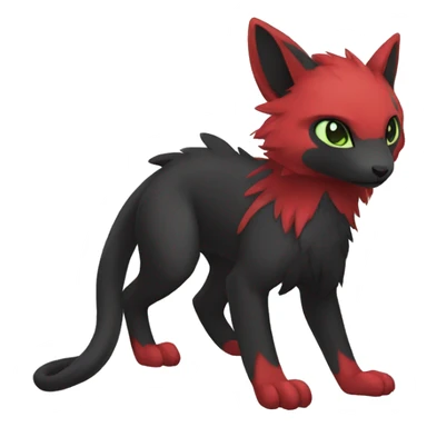 Cute cool black red animal hybrid Fakemon full body sticker