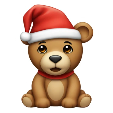 teddy with christmas hat sticker