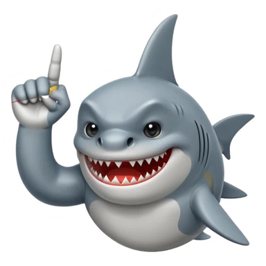 A shark pulling a middle finger sticker