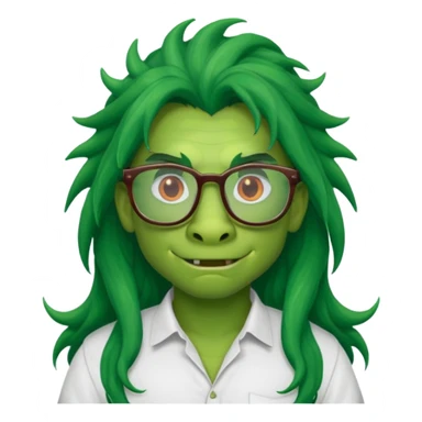 long hair dragon with shirt and glasses sticker