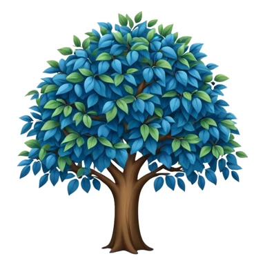 arbol con hojas azules sticker