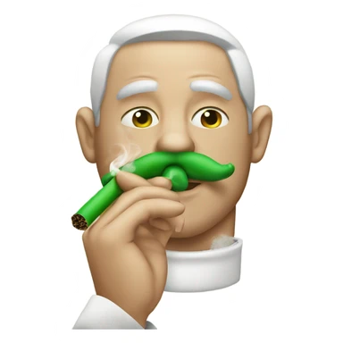 Man smoking a green cigarette on a pig  sticker