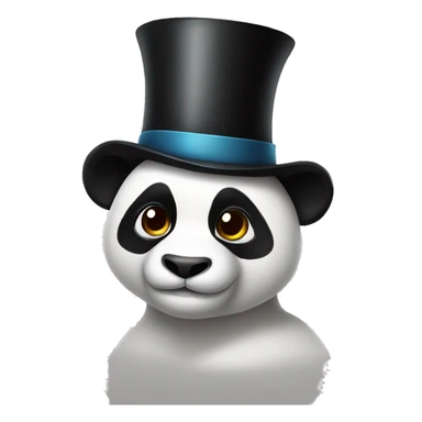 Panda wearing a really long top hat sticker