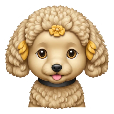 Small poodle bichon beige dog sticker