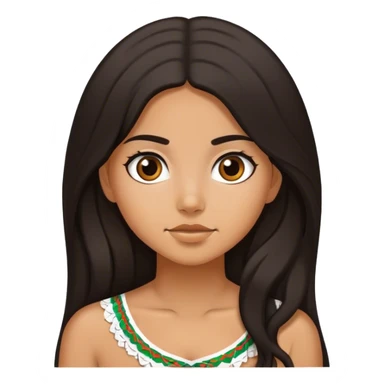  White but tan Mexican girl with brown black ish hair with long hair sticker