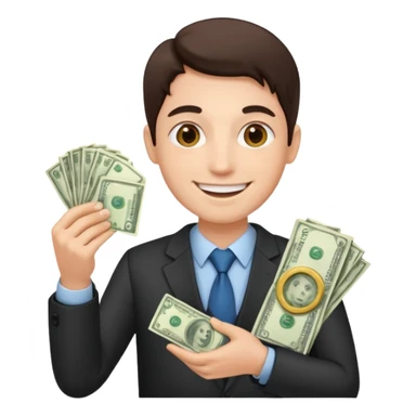investor, one person, money sticker