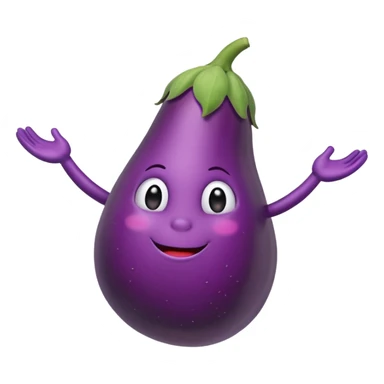 eggplant emoji with hands and legs sticker