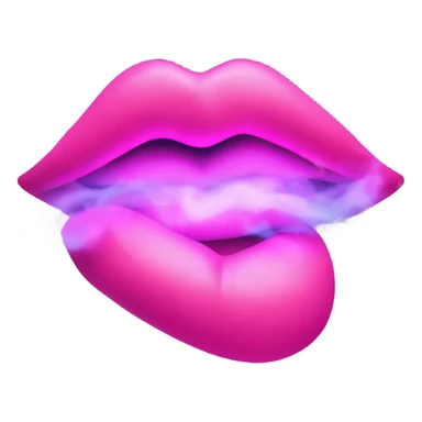 Neon pink lips are smoke sticker