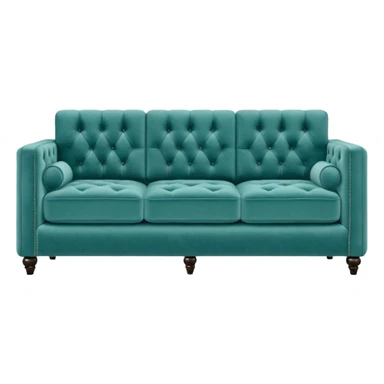 Square teal three-seater sofa  sticker