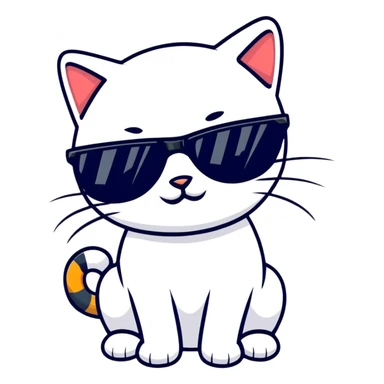 Cool cat wearing sunglasses sticker