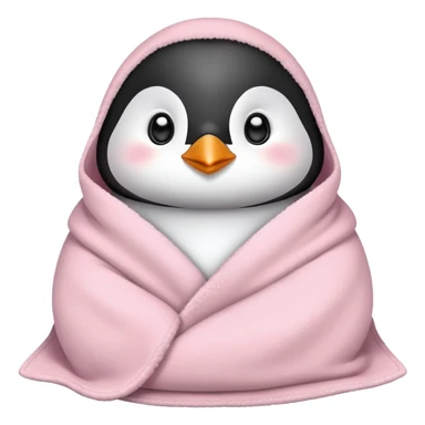 cozy penguin in light pink blanket sticker