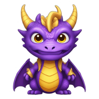 purple dragon with yellow eyes wearing wizard clothes sticker