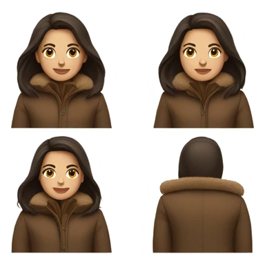 Brunette with a brown winter coat  sticker