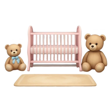baby room, Cozy baby room with crib and teddy bear sticker