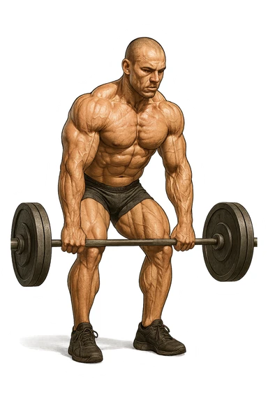 bodybuilder che fa stacco con bilanciere sticker