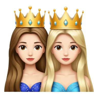 two beautiful girls with crowns and very long hair miss universe sticker