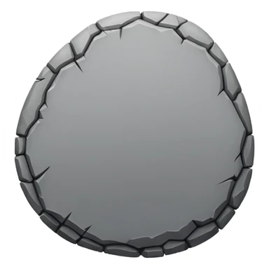 round stone with uneven rough outline, no face sticker