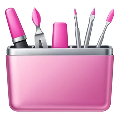 Create an icon using tools used by manicurists; use pink tones color FD63E9. sticker