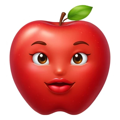 Apple with very big lips sticker